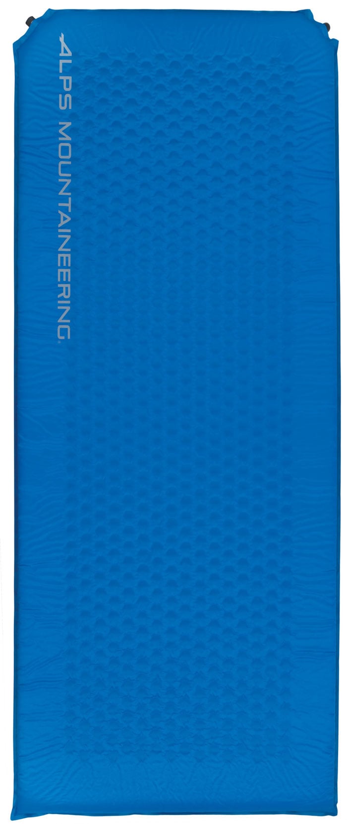 ALPS Mountaineering Flexcore XL pad in blue, shown for size reference