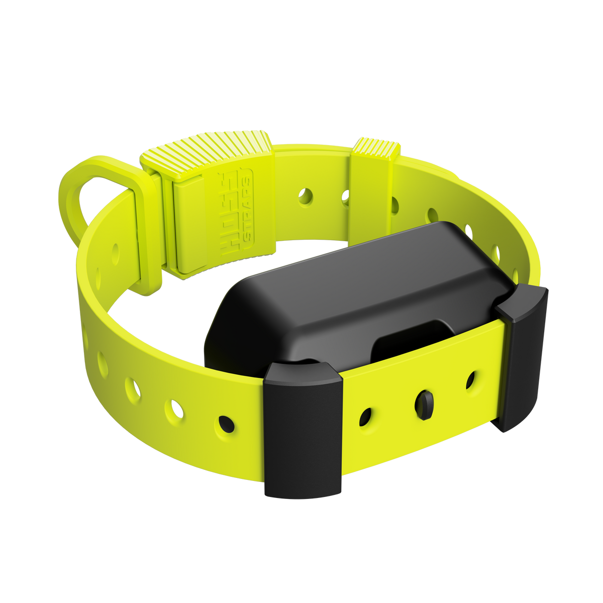 Hoss Straps Training Collar Setup - bright yellow with collar device example, product view
