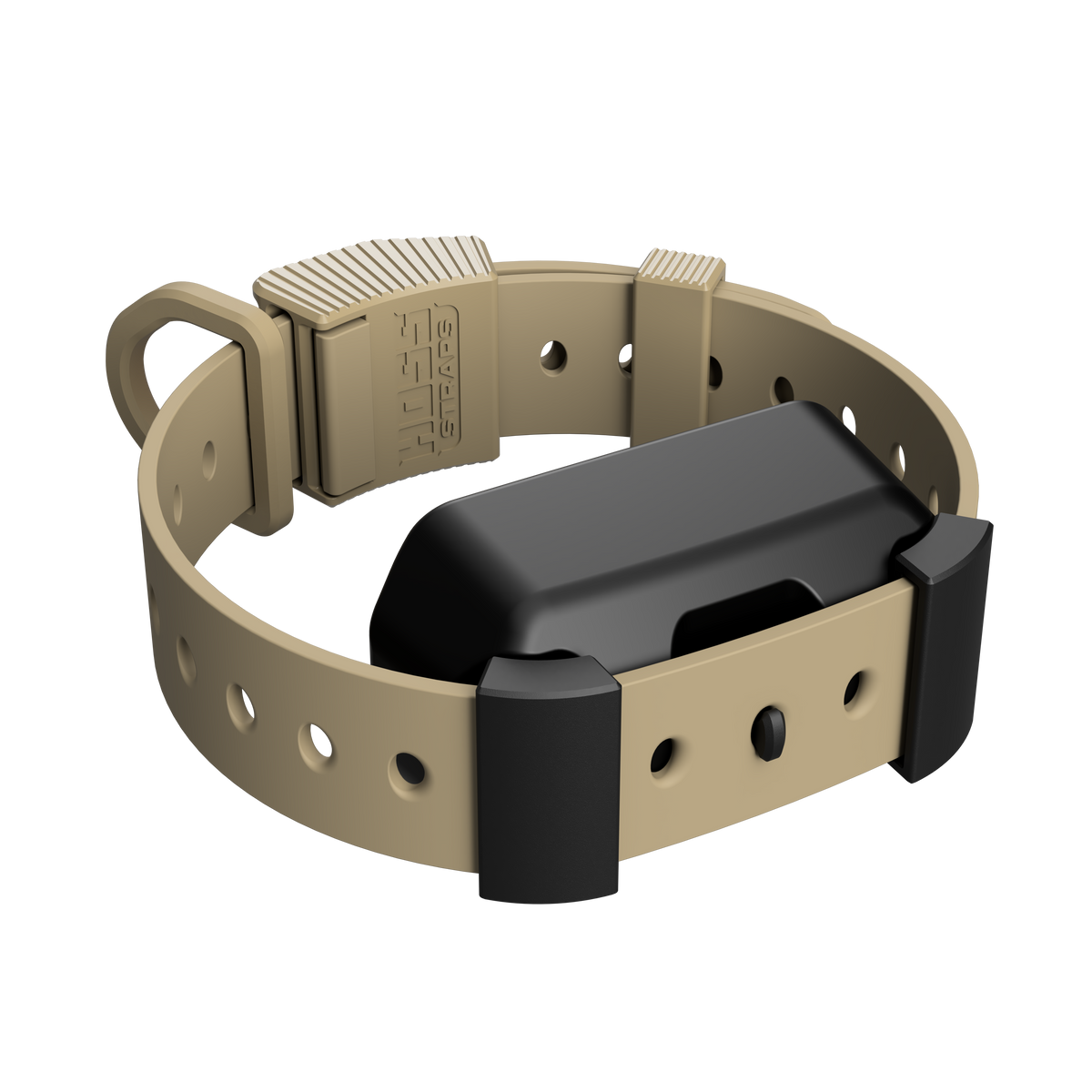 Hoss Straps Training Collar Setup - tan with collar device example, product view