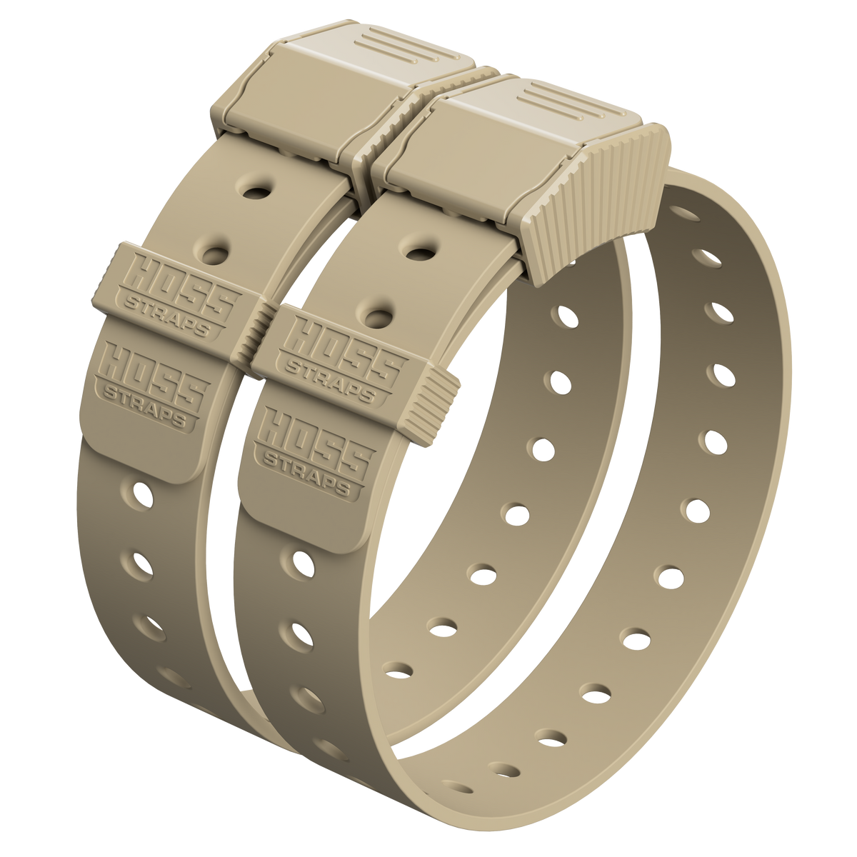 Hoss Straps Basic Bucket Strap Pack - two light tan straps example, product view