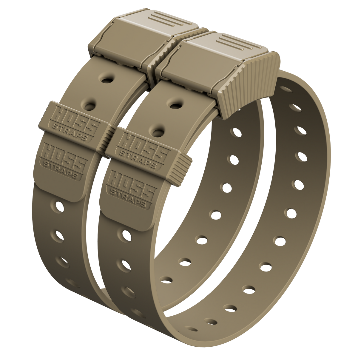 Hoss Straps Basic Bucket Strap Pack - two tan straps example, product view