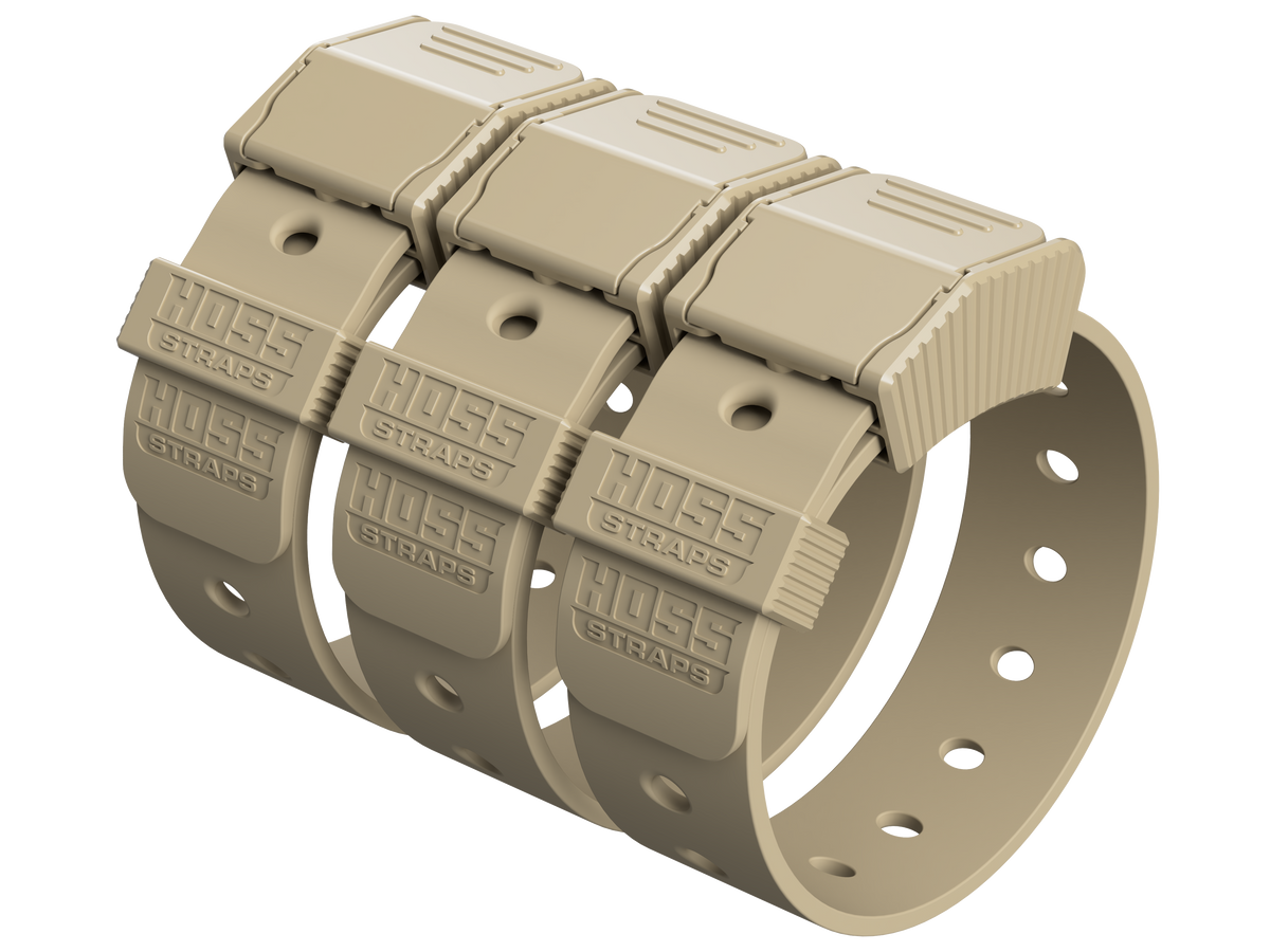 Hoss Straps Gear Straps 12-Inch - three light tan straps example, product view