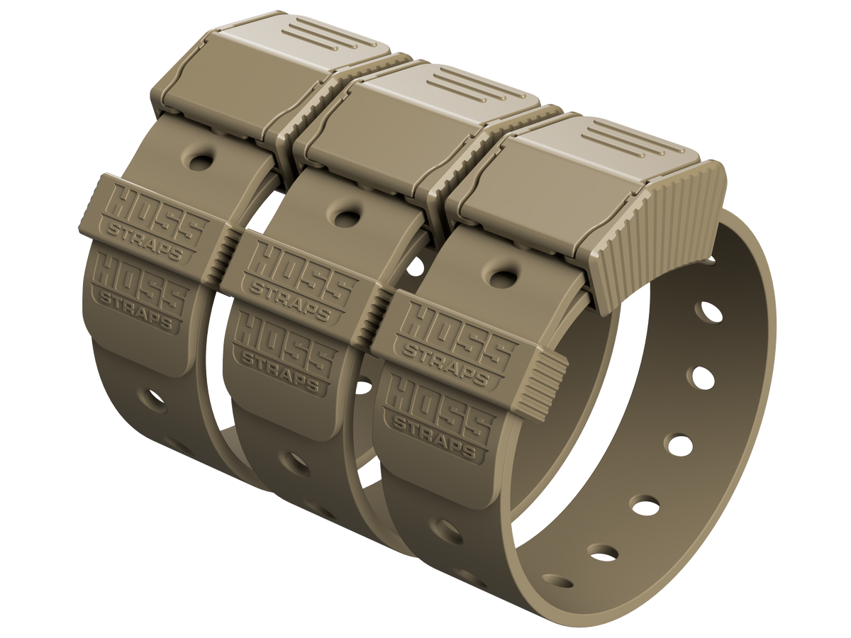 Hoss Straps Gear Straps 12-Inch - three tan straps example, product view