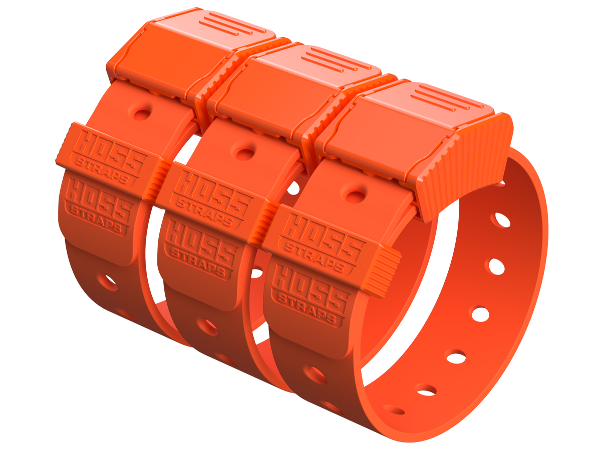 Hoss Straps Gear Straps 12-Inch - three orange straps example, product view