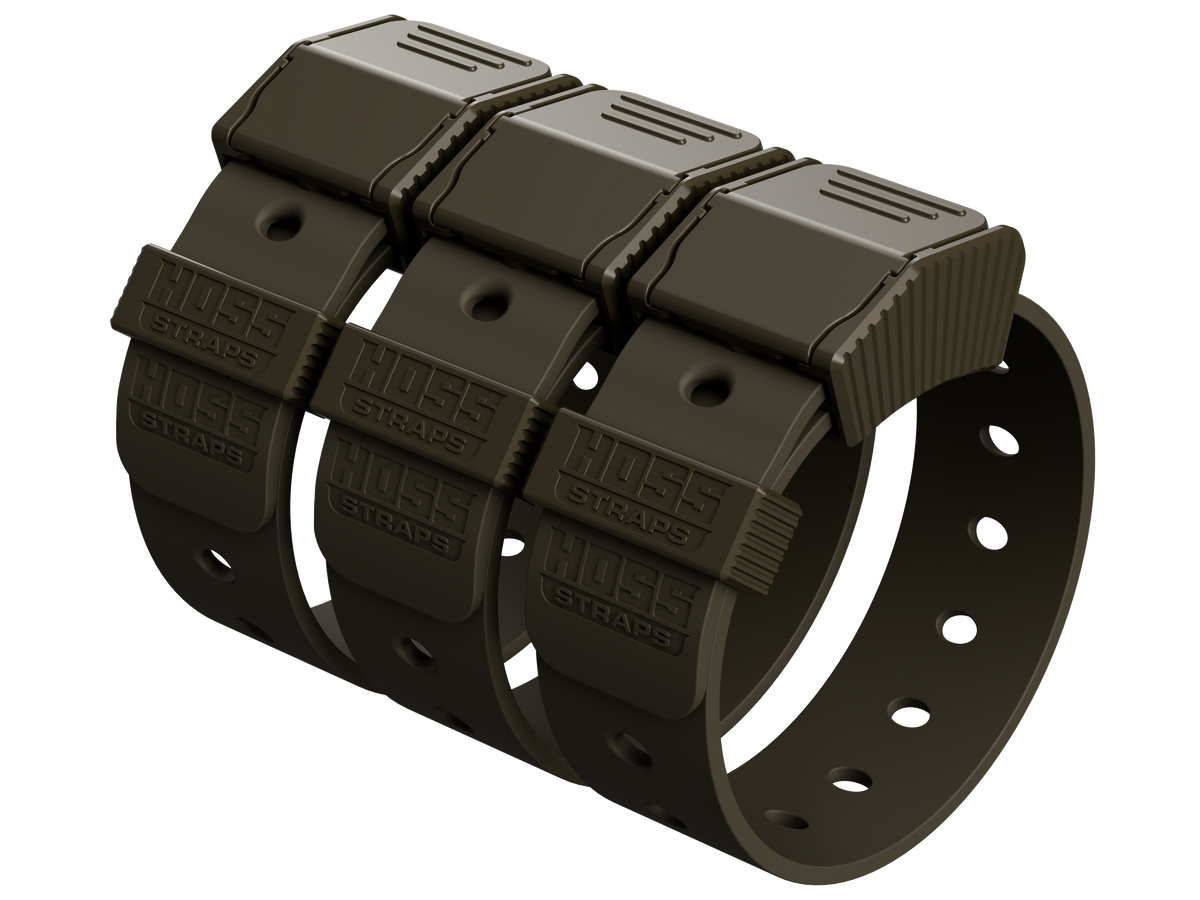 Hoss Straps Gear Straps 12-Inch - three olive straps example, product view