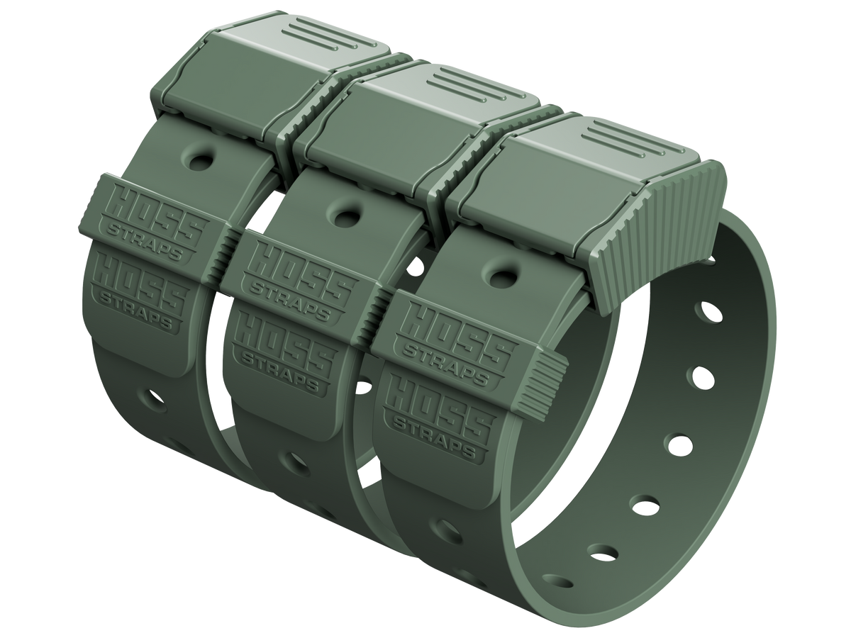 Hoss Straps Gear Straps 12-Inch - three muted green straps example, product view