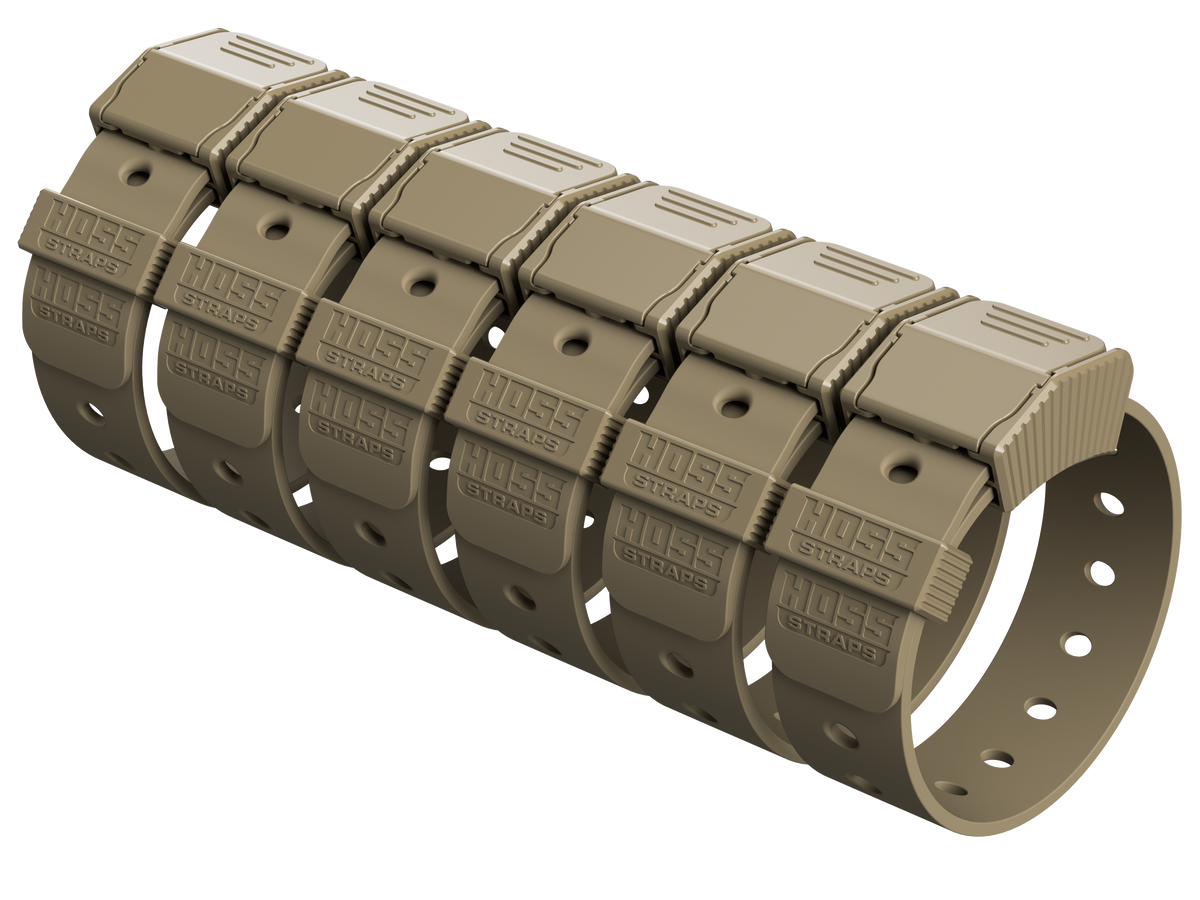 Hoss Straps Gear Straps 12-Inch - six tan straps, alternate view example, product view
