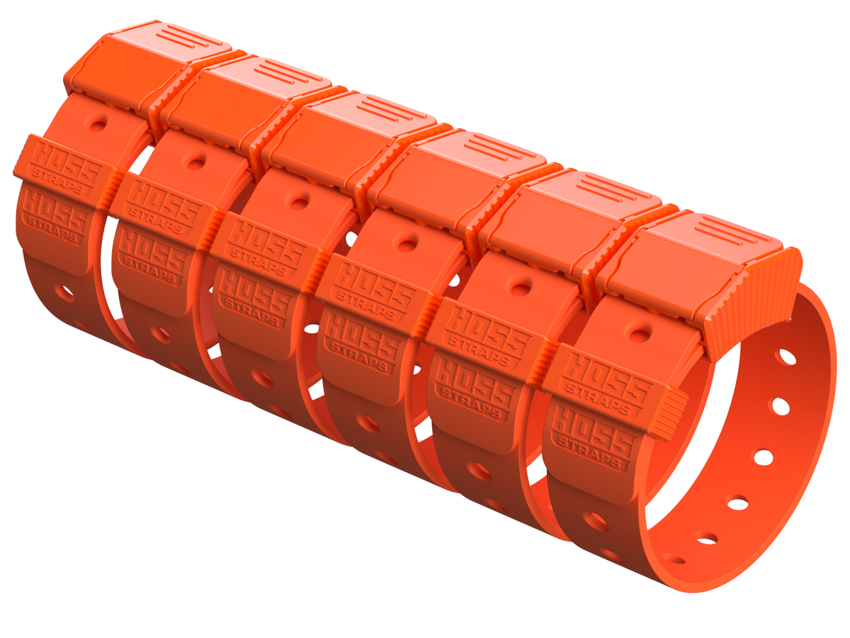 Hoss Straps Gear Straps 12-Inch - six orange straps example, product view