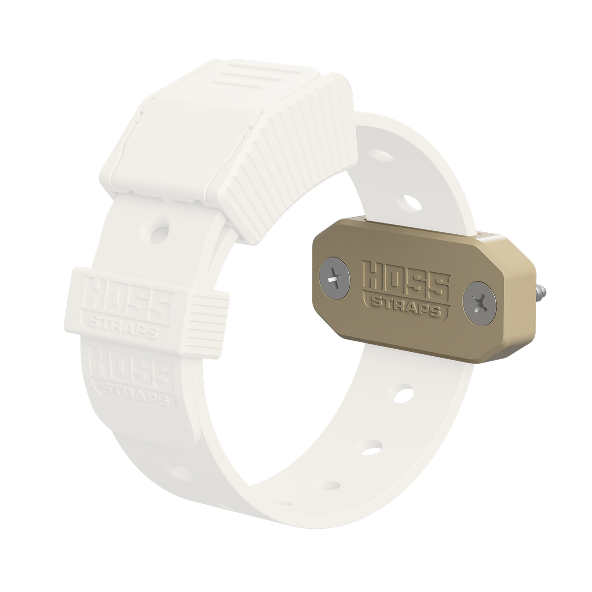 Hoss Straps Strap Mount Bracket (Single Slot) 2-Pack - light tan strap and bracket example, product view