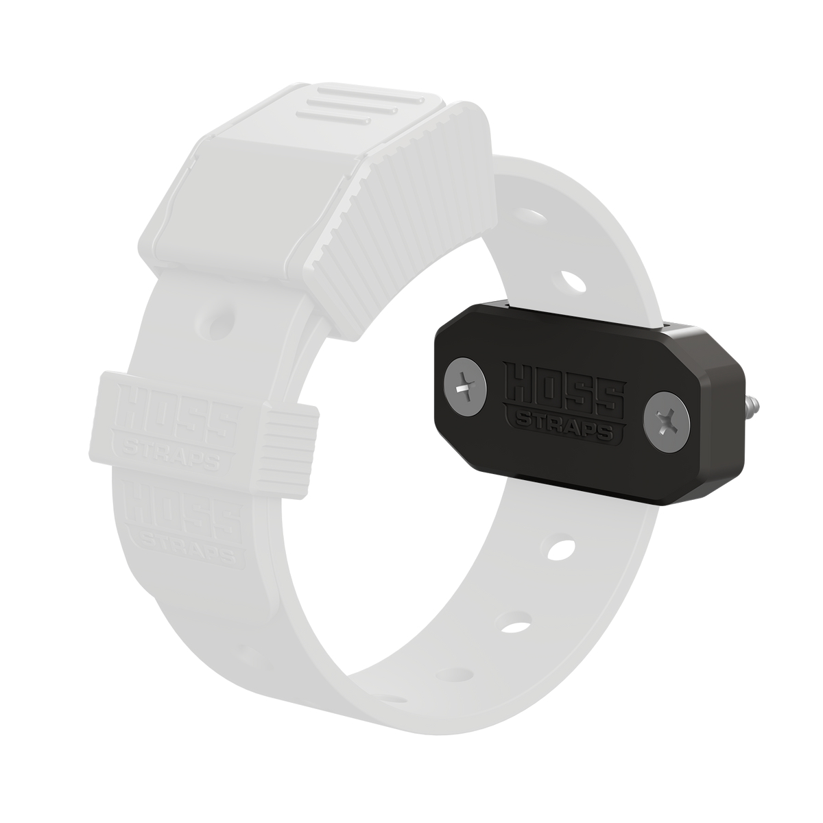 Hoss Straps Strap Mount Bracket (Single Slot) 2-Pack - dark gray strap and bracket example, product view