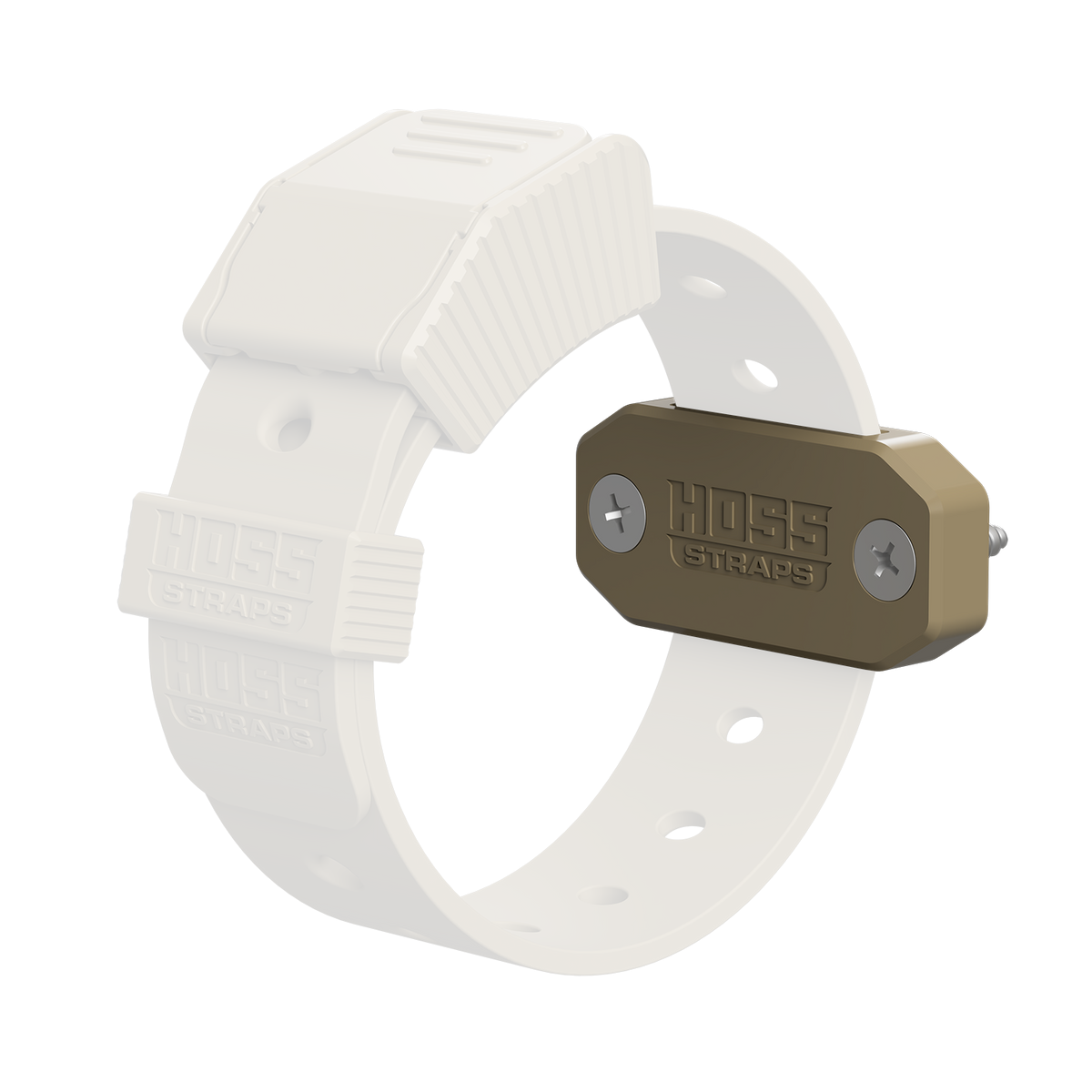Hoss Straps Strap Mount Bracket (Single Slot) 2-Pack - tan strap and bracket example, product view