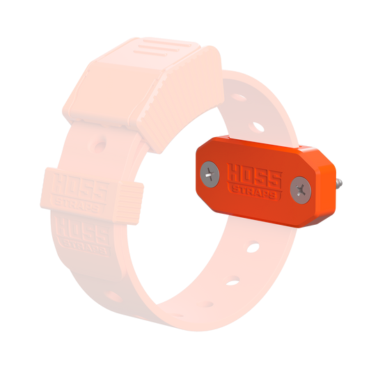 Hoss Straps Strap Mount Bracket (Single Slot) 2-Pack - orange strap and bracket, product view