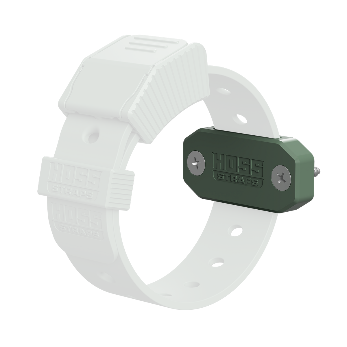 Hoss Straps Strap Mount Bracket (Single Slot) 2-Pack - muted green strap and bracket example, product view
