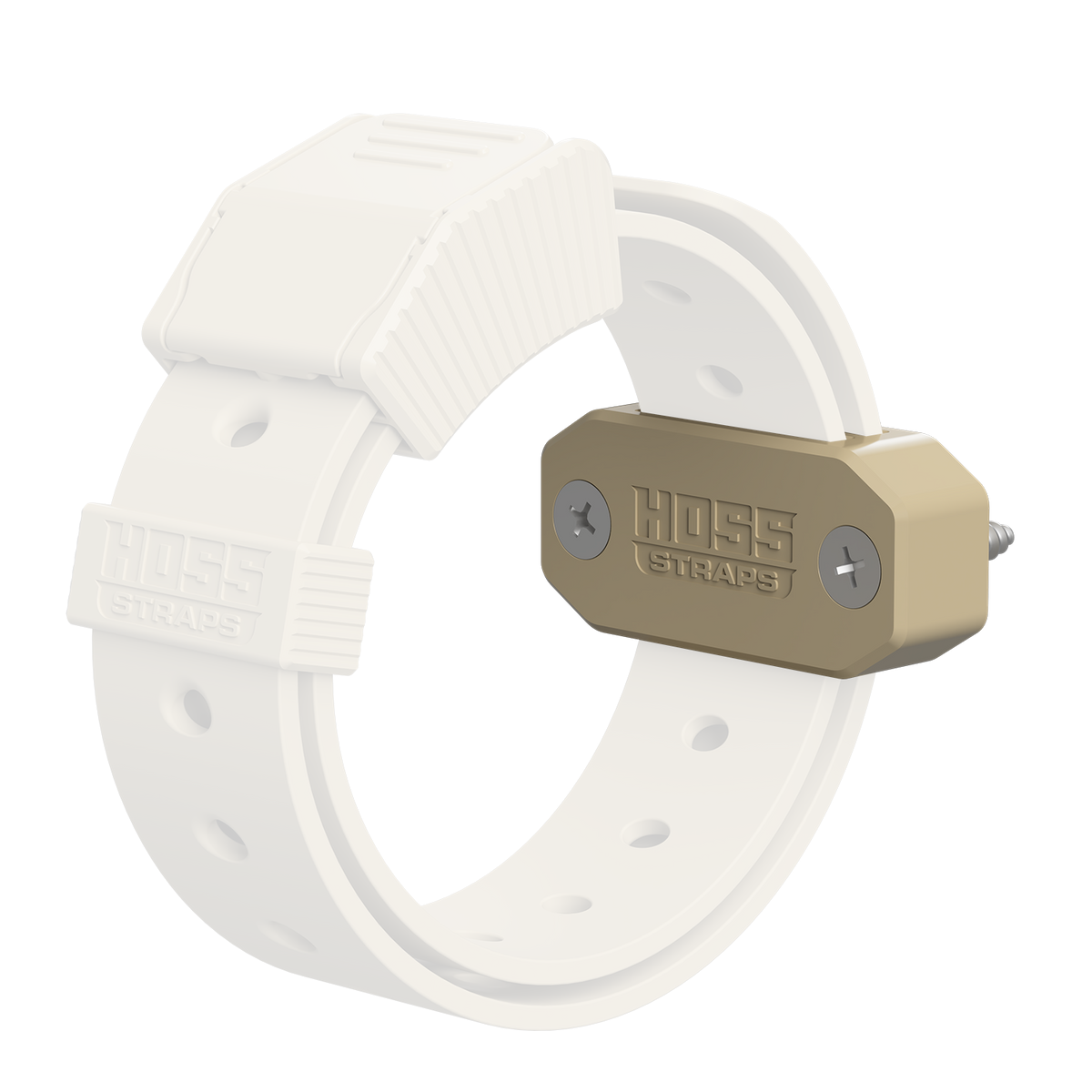Hoss Straps Strap Mount Bracket (Double Slot) 2-Pack - light tan strap and bracket example, product view