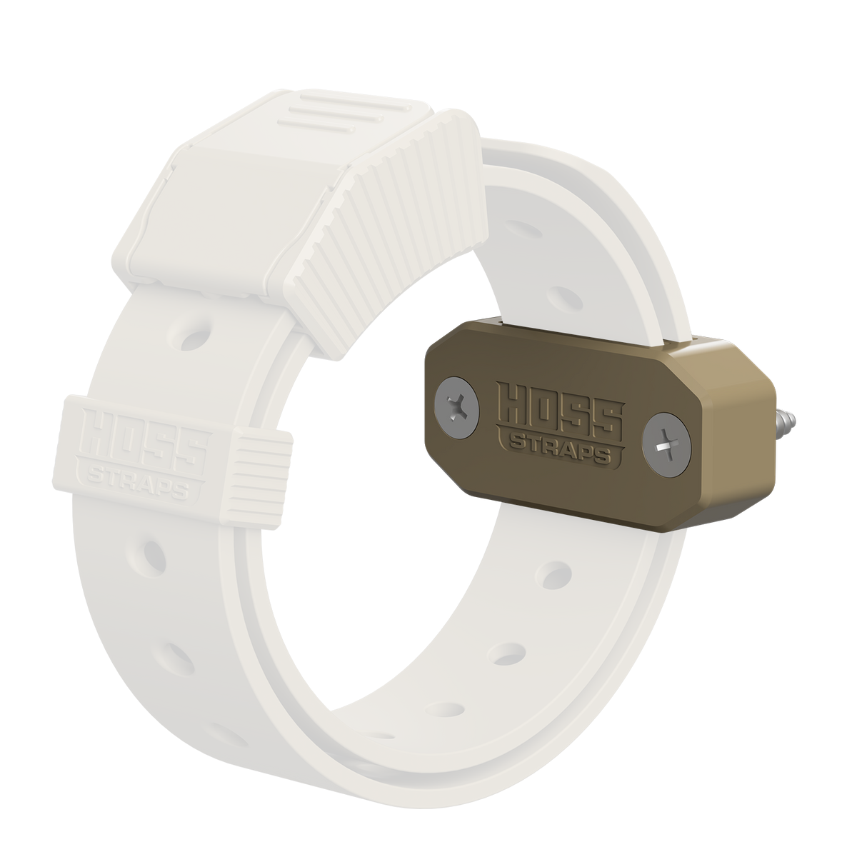 Hoss Straps Strap Mount Bracket (Double Slot) 2-Pack - tan strap and bracket example, product view