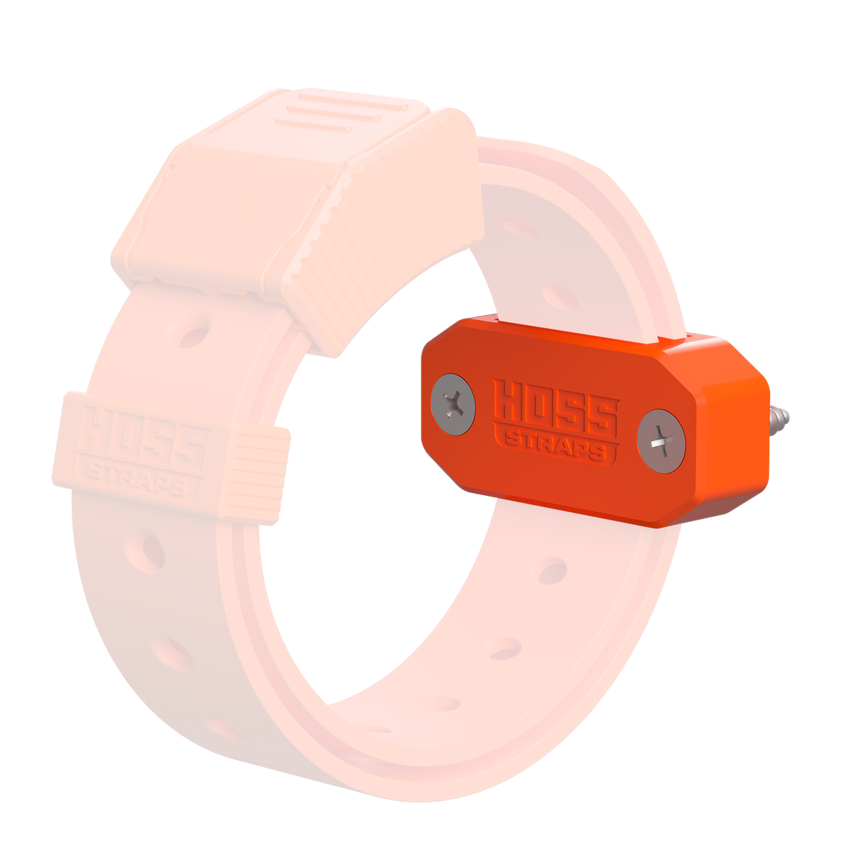 Hoss Straps Strap Mount Bracket (Double Slot) 2-Pack - orange strap and bracket example, product view