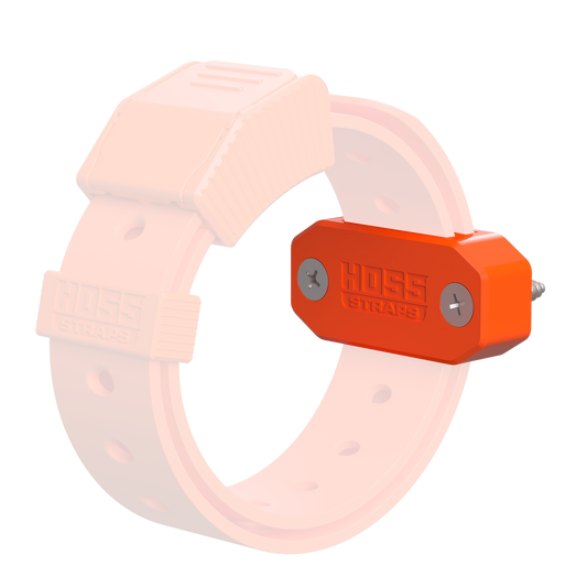 Hoss Straps Strap Mount Bracket (Double Slot) 2-Pack - orange strap and bracket example, product view