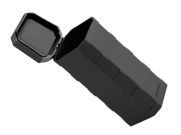 Black Magpul DAKA Can 2.0 tilted with the top lid open