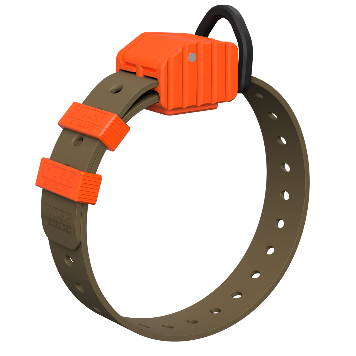 Hoss Pro Series field collar with olive strap and orange buckle