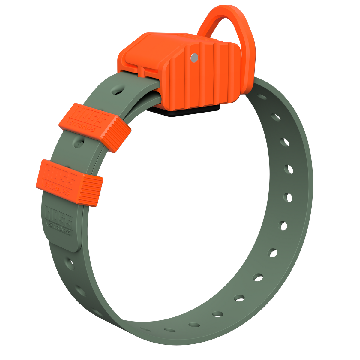 Hoss Straps PRO SERIES FIELD COLLAR - muted green with orange buckle example, product view
