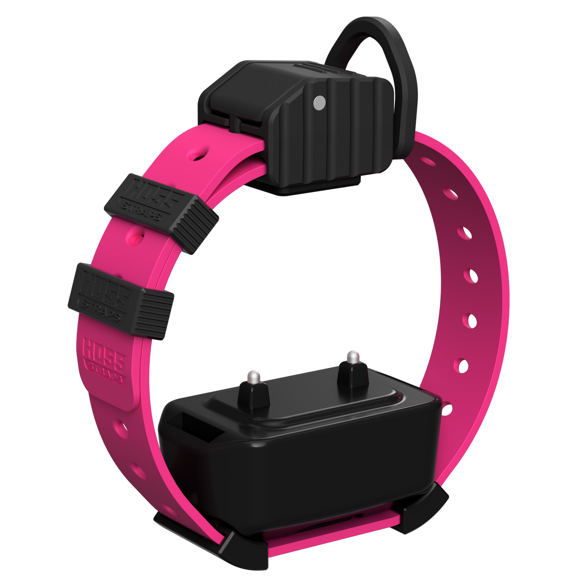 Hoss Straps Pro Series Training Collar Setup - pink strap with device example, product view