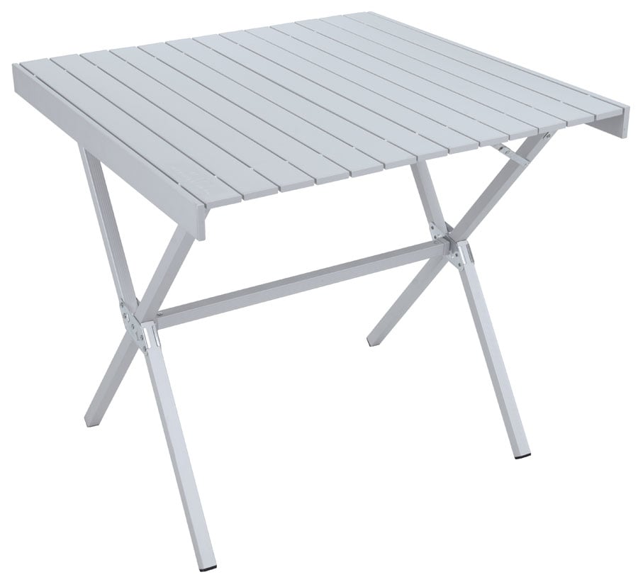 ALPS Square Dining Table in Silver shown fully assembled