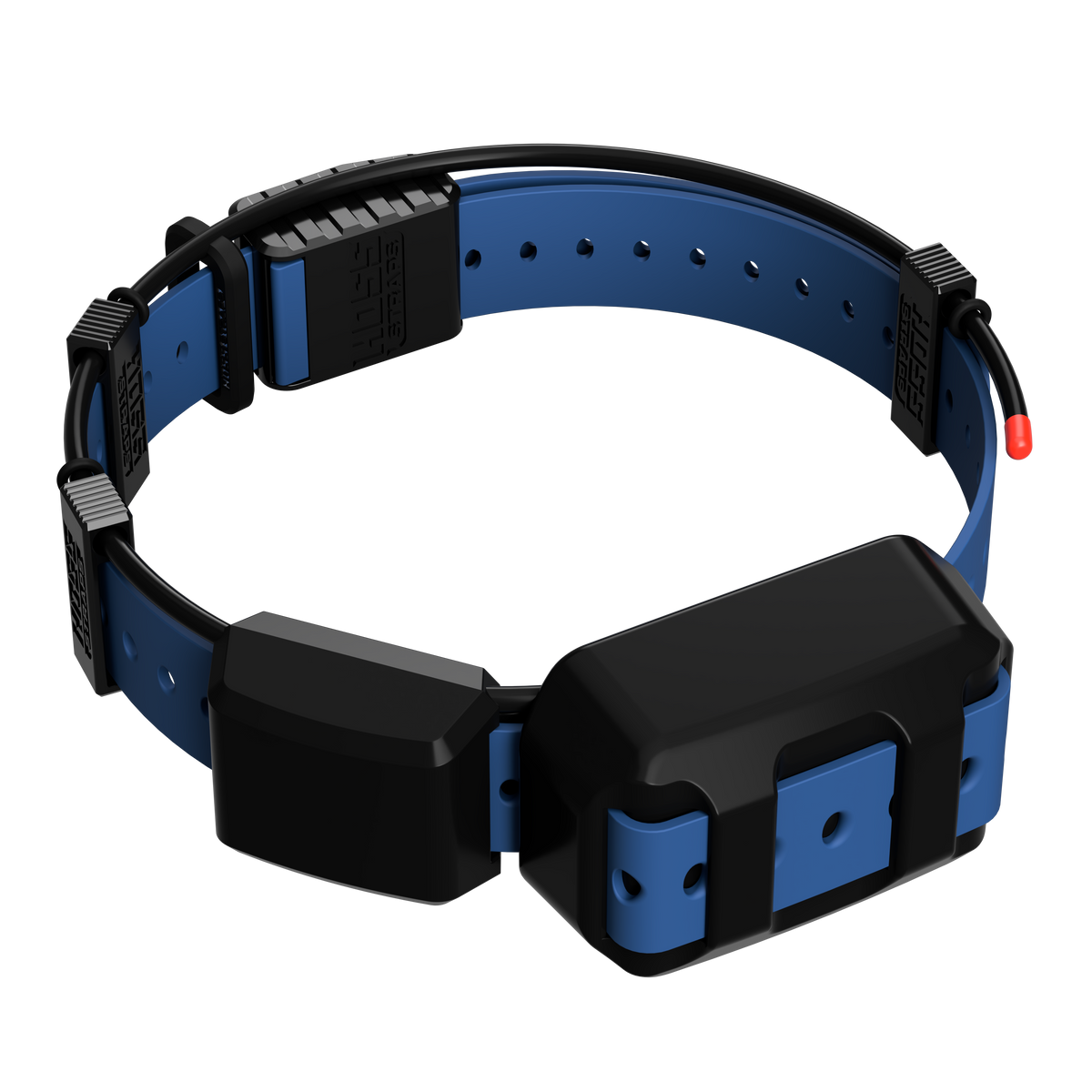 Hoss Straps Tracking Collar 1" Replacement Strap Kit - blue strap and black device example, product view