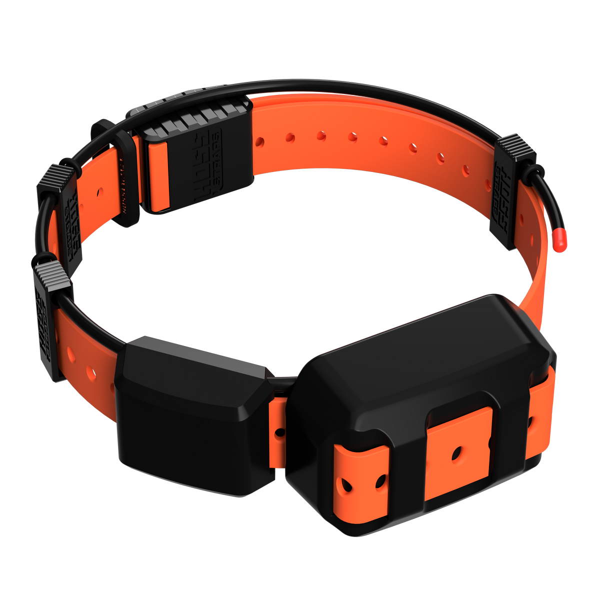 Hoss Straps Tracking Collar 1" Replacement Strap Kit - orange strap and black device example, product view