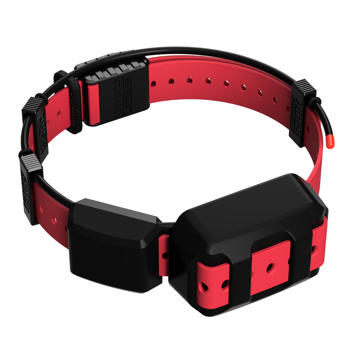 Hoss Straps Tracking Collar 1" Replacement Strap Kit - red strap and black device example, product view