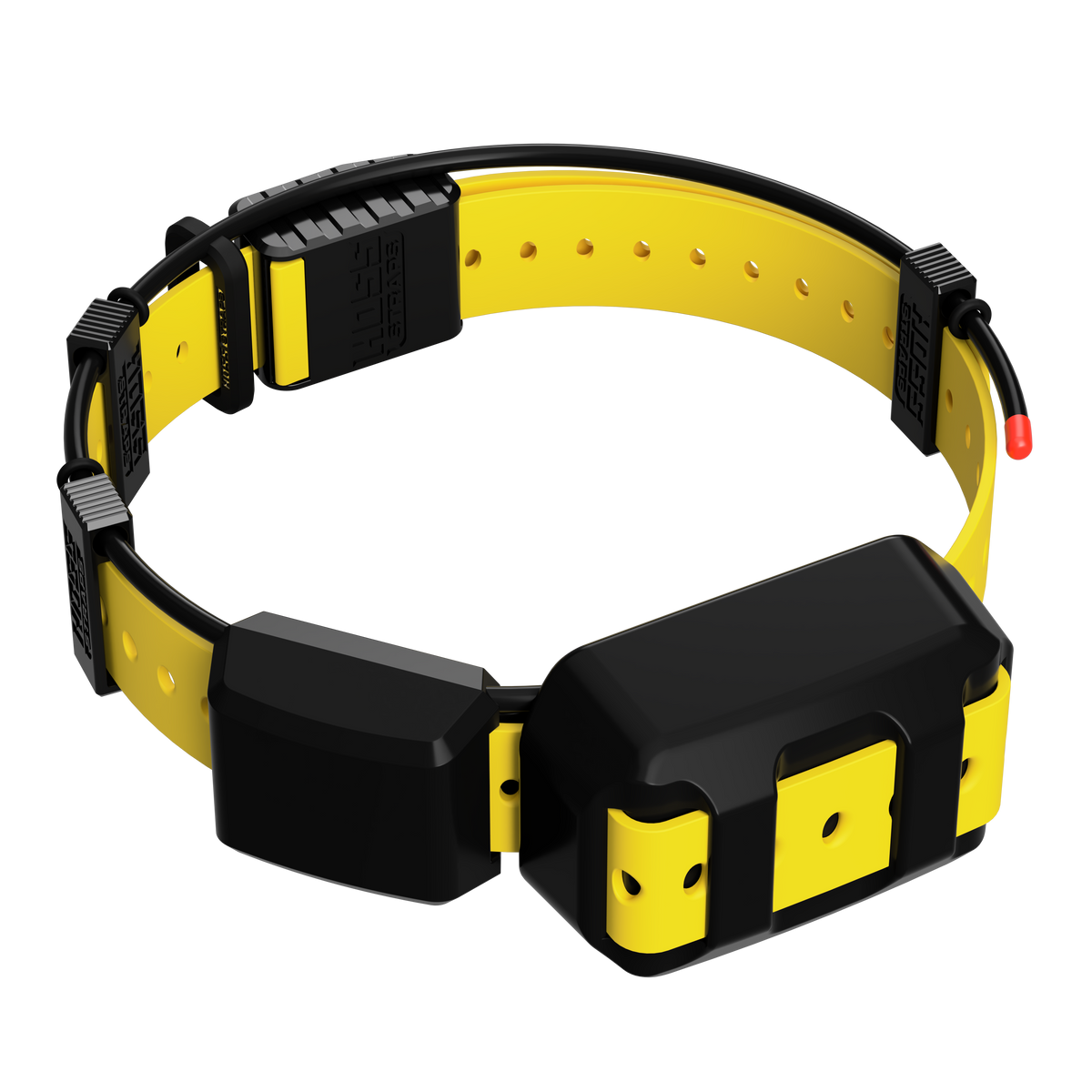 Hoss Straps Tracking Collar 1" Replacement Strap Kit - yellow strap and black device example, product view