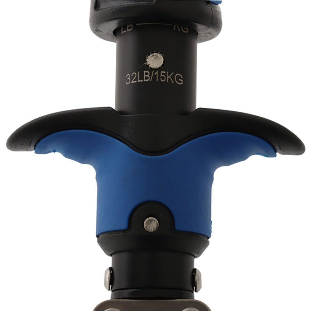 Mustad lip gripper scale markings above the blue hand guard