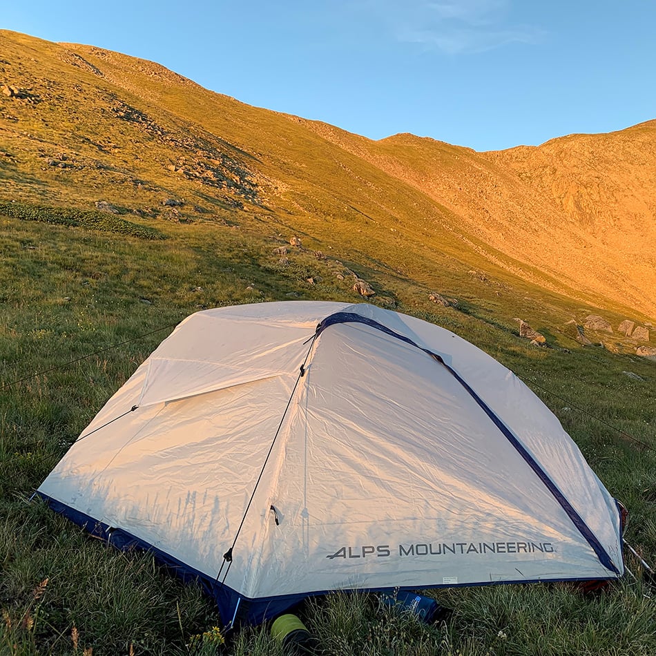 ALPS Mountaineering Zephyr 2-Person Tent - Tent pitched on a mountainside