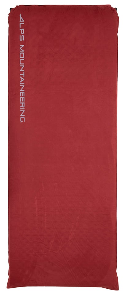 ALPS Mountaineering Apex XL pad in red, shown for size reference