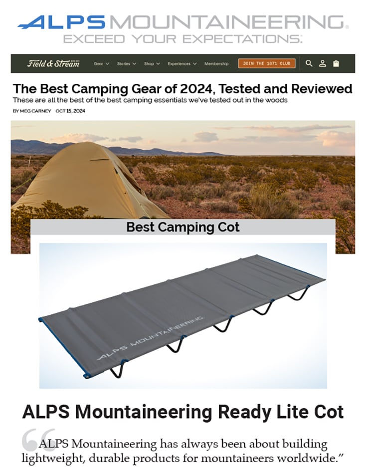 ALPS Mountaineering Ready Lite Cot - Gray - official manufacturer image 7
