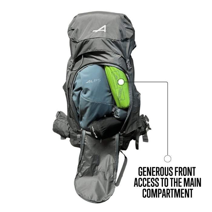 ALPS Mountaineering Caldera 75 Backpack - Gray - official manufacturer image 12