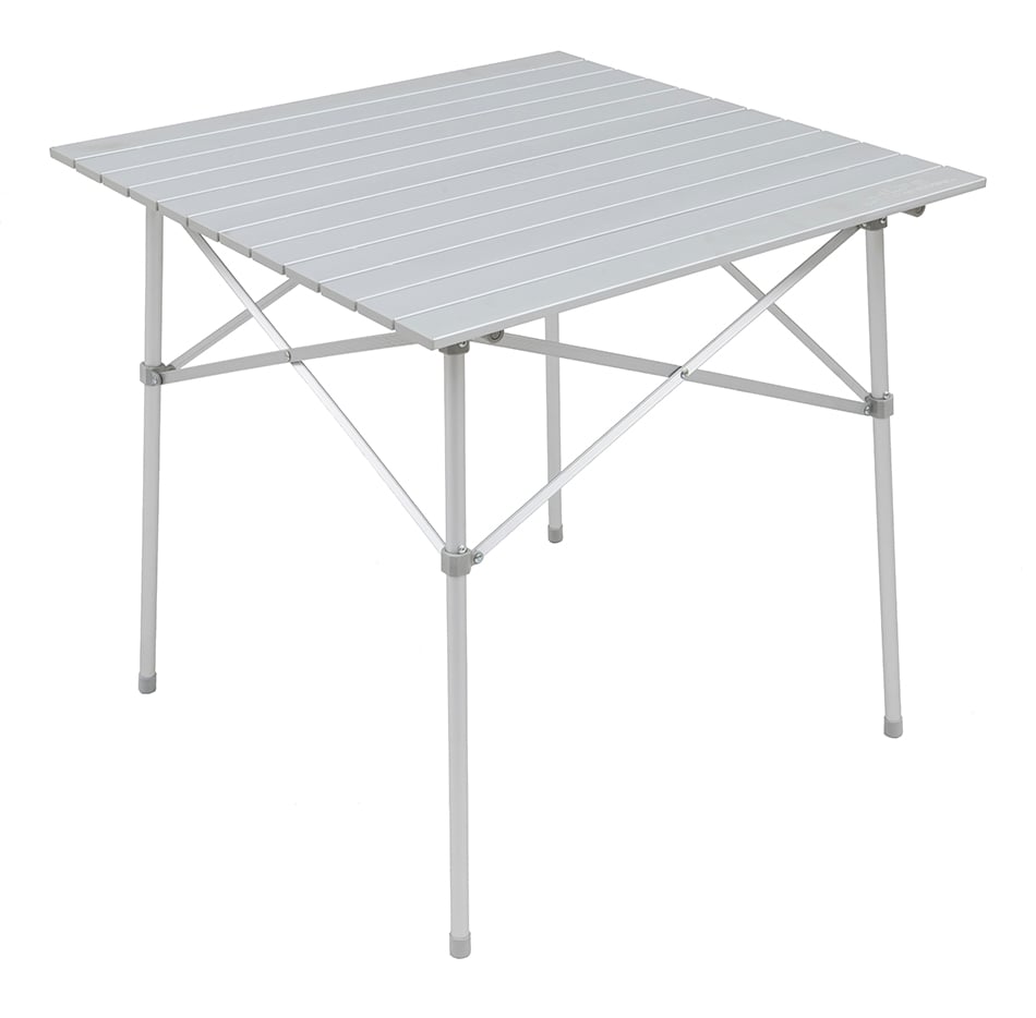 ALPS Camp Table in Silver shown fully assembled