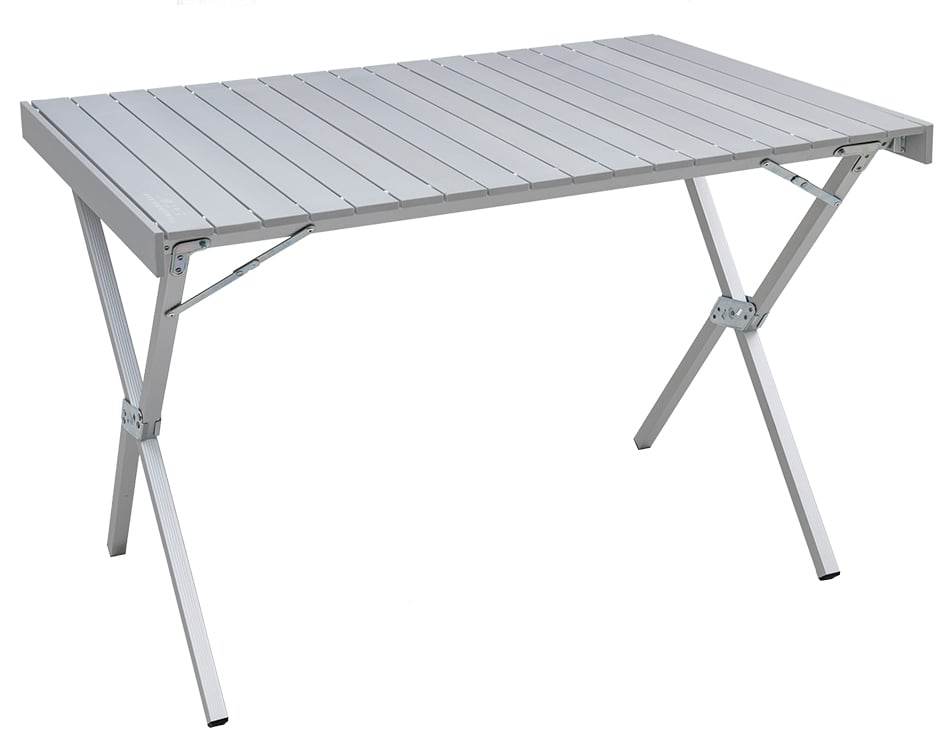 ALPS Regular Dining Table in Silver shown fully assembled