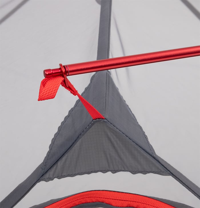ALPS Helix cross pole seated above the tent door