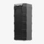 Black Magpul DAKA Can 2.0, rear view showing its hinge and ribbed sides