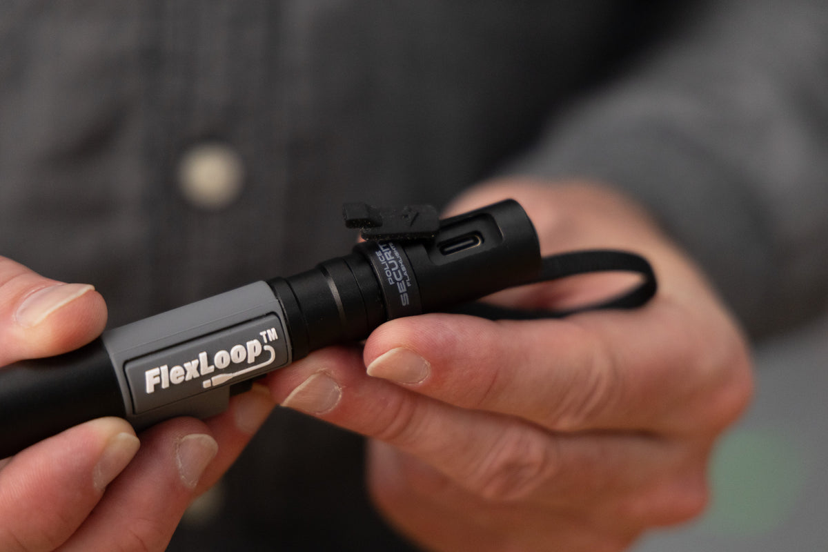 Police Security FlexLoop R — USB-C charge-port detail