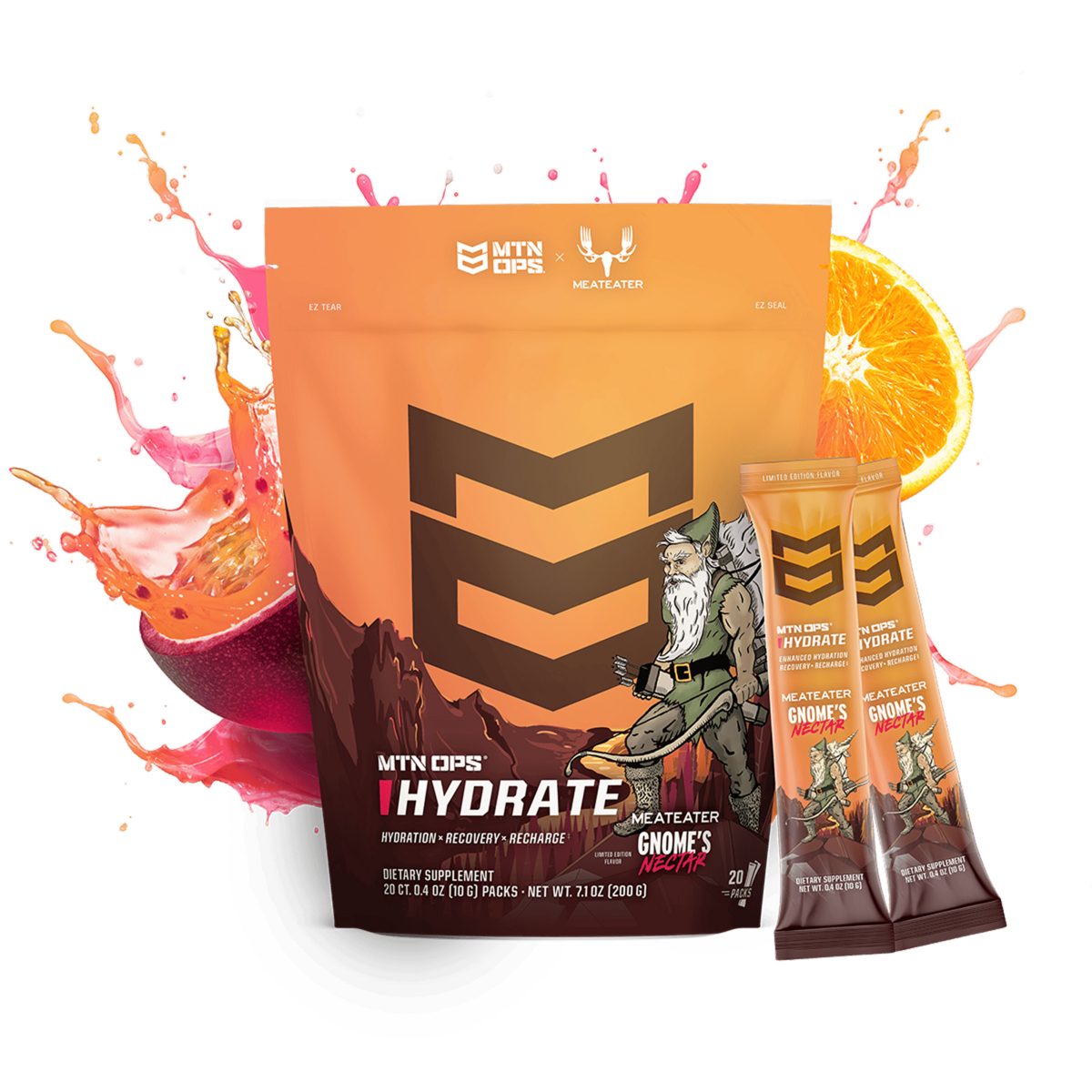 MTN OPS Hydrate MEATEATER Gnome’s Nectar — 20-count pouch and trail packs