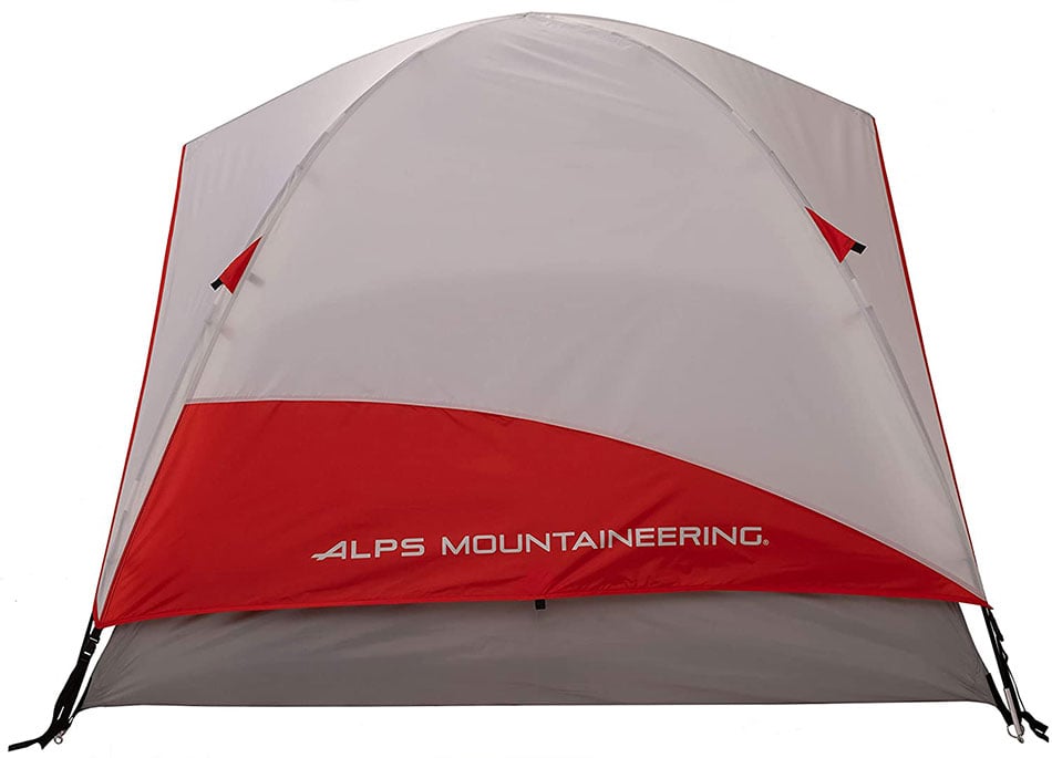 Side view of the ALPS Meramac tent with rainfly installed