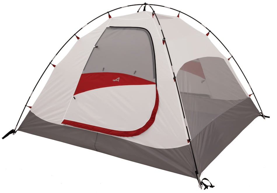 ALPS Meramac 4 tent body in gray and red with rainfly removed