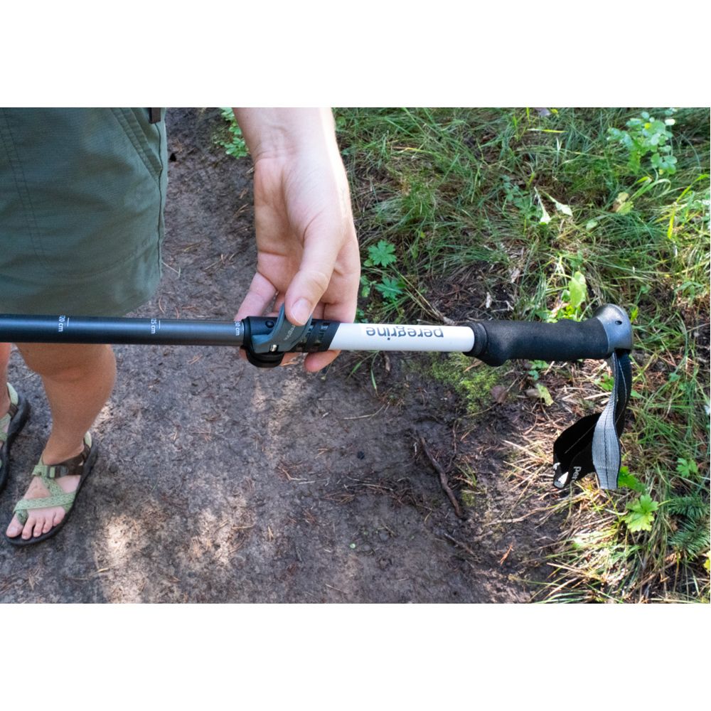 Close-up of the adjustment lever on a Peregrine Uinta trekking pole
