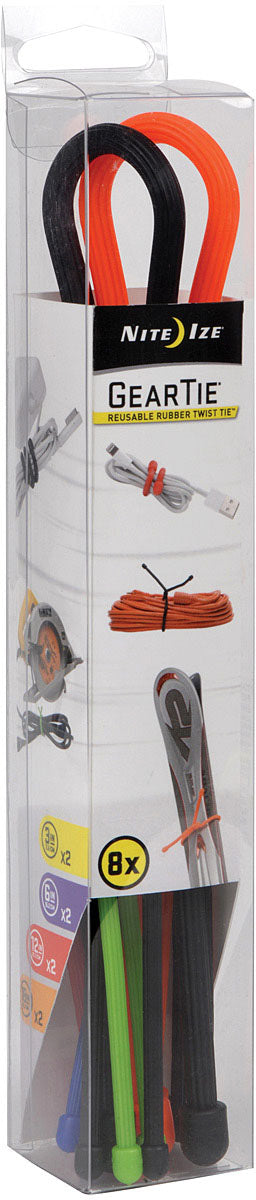 Nite Ize Gear Tie Assorted Pack, 8 Count
