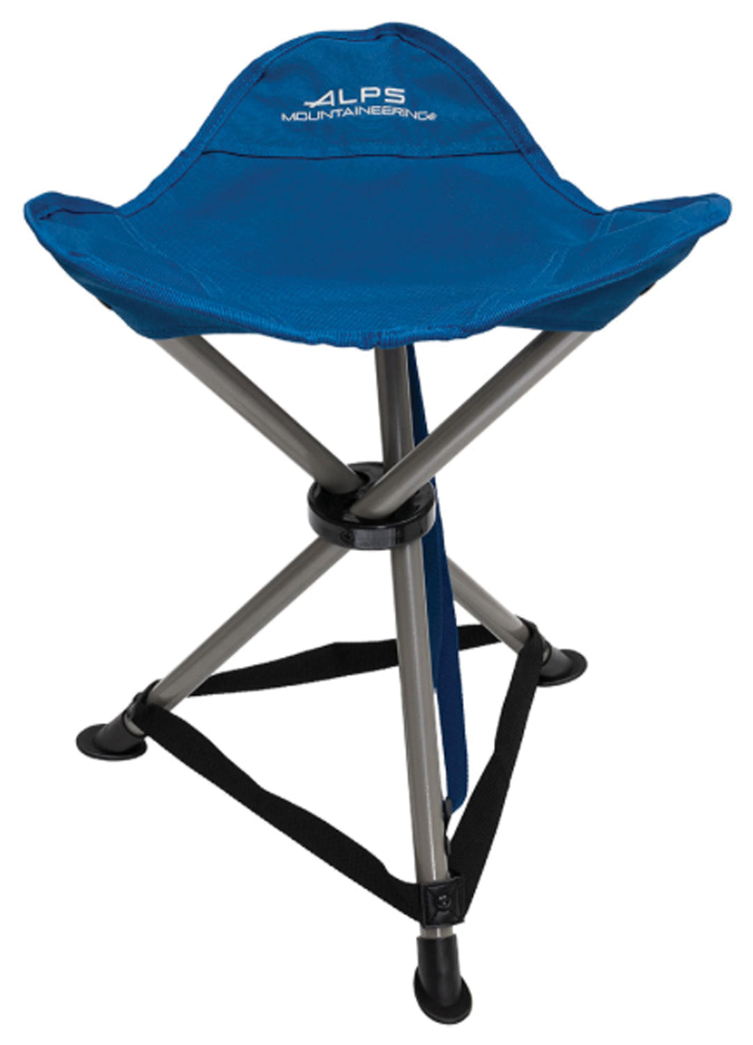 ALPS Tri-Leg Stool in Deep Sea with blue seat and black folding legs