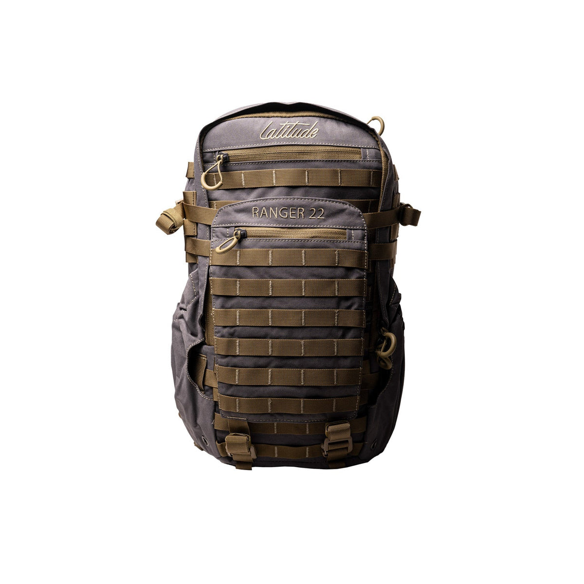 Latitude Outdoors Ranger 22 Gray hunting backpack, front view
