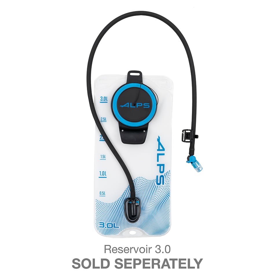 ALPS Reservoir 3.0 hydration bladder and hose; graphic marks the reservoir sold separately