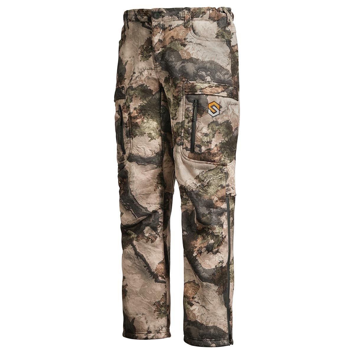 ScentLok BE:1 Silentude Pant in Mossy Oak Terra Gila, angled front view