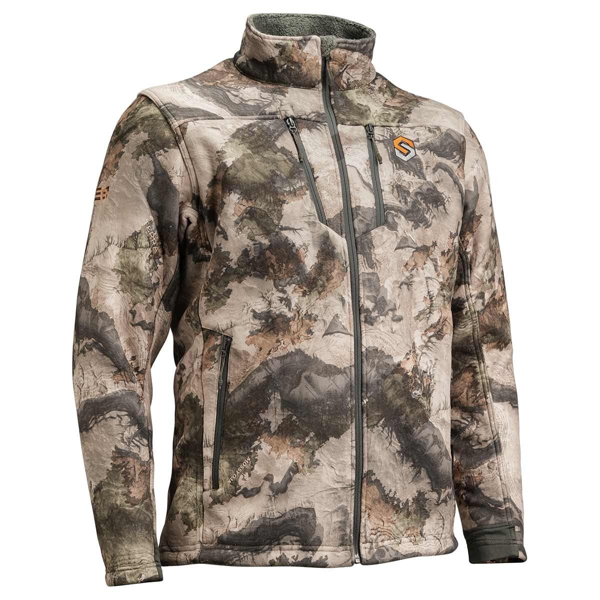 ScentLok BE:1 Silentude Jacket in Mossy Oak Terra Gila, angled front view